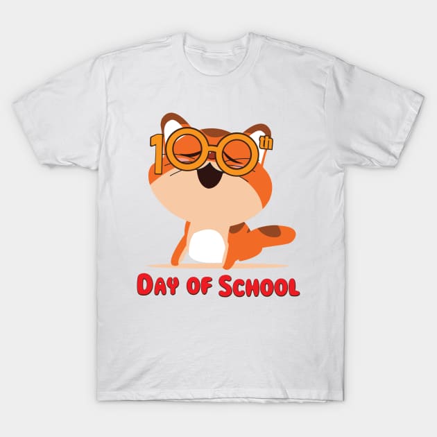 Cute Cat 100th Day Of School Gifts T-Shirt by macshoptee